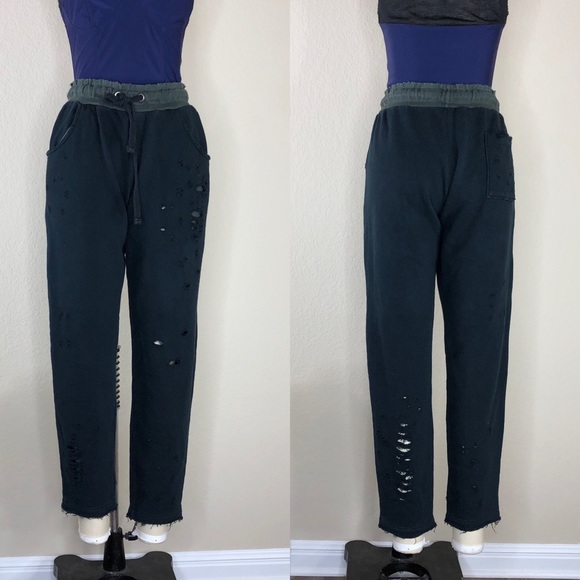 DRIFTER Distressed Ripped Sweats Joggers Raw Hem - Picture 2 of 7